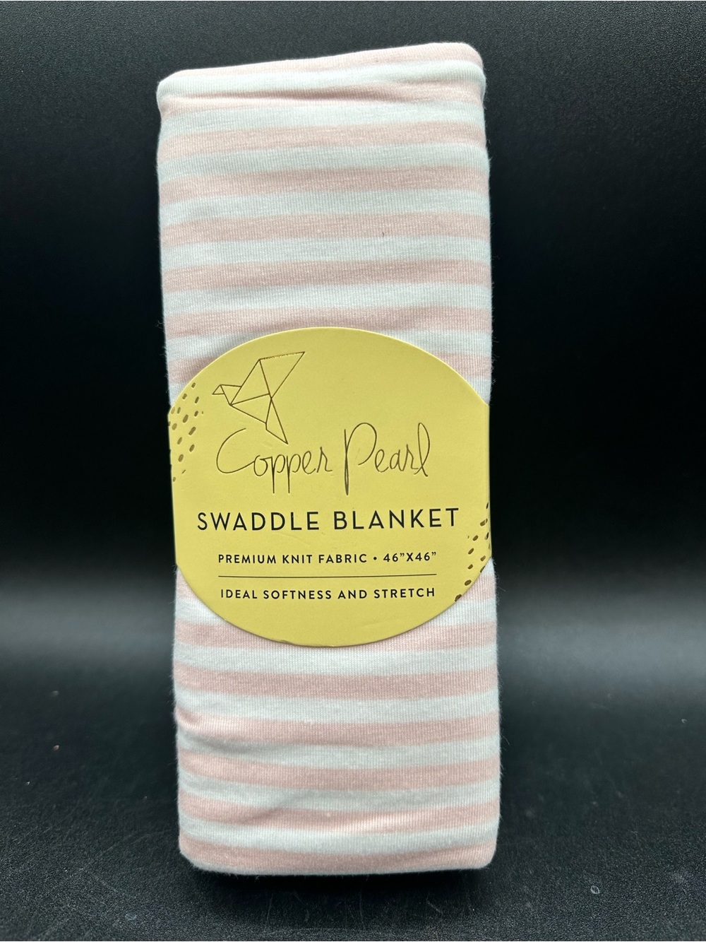 NWT Copper Pearl Premium Knit Winnie Pink Blush Stripe Swaddle Blanket